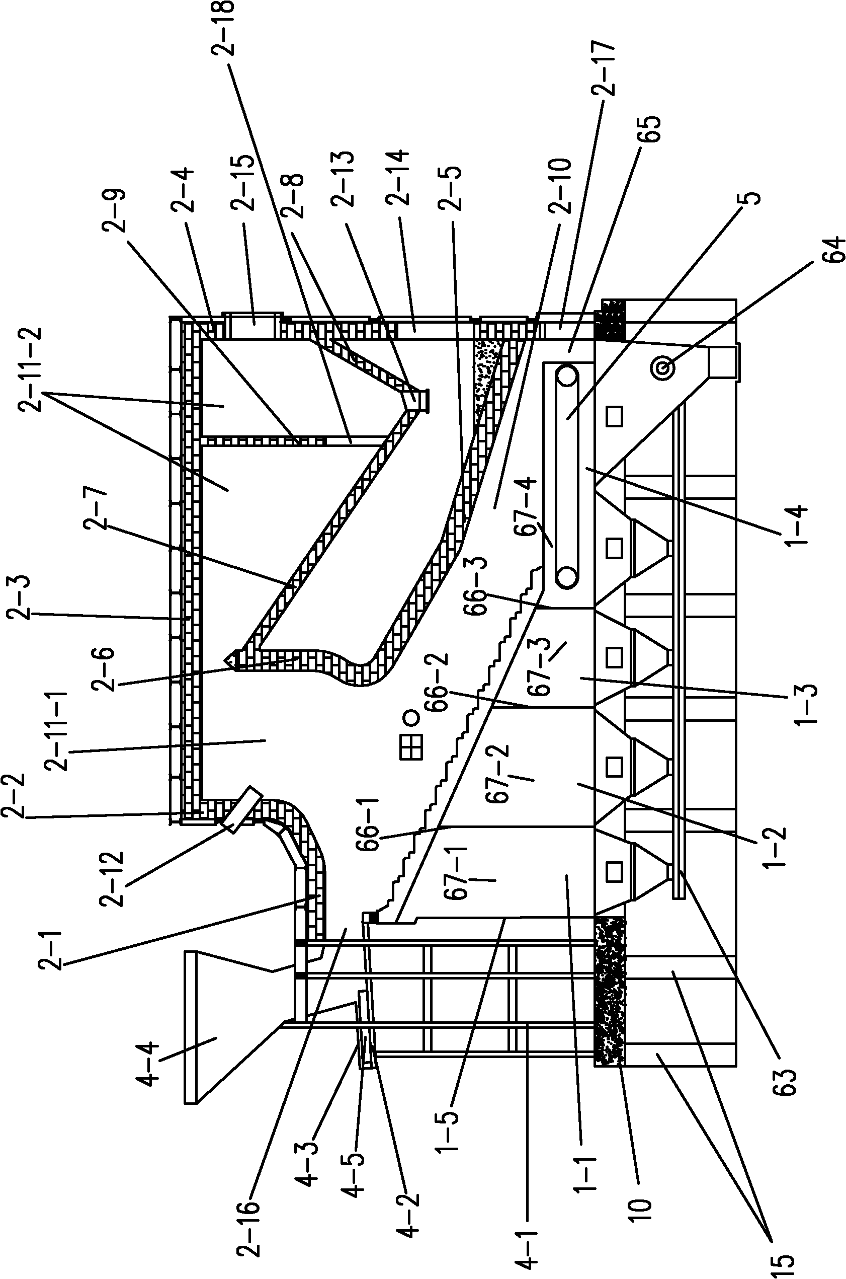 Household garbage incineration and flue gas processing system and method for processing household garbage