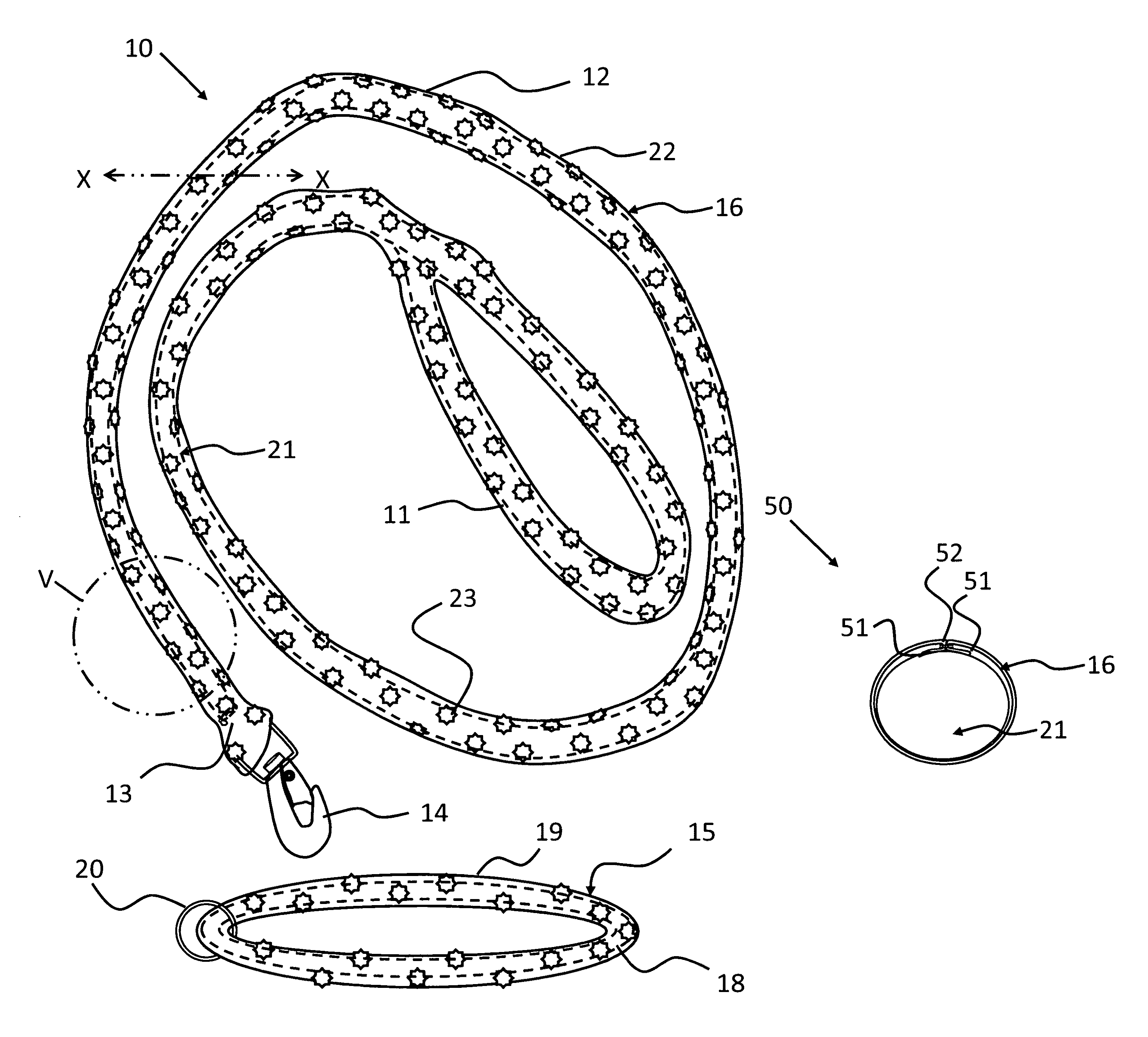 Omnidirectionally reflective pet leash