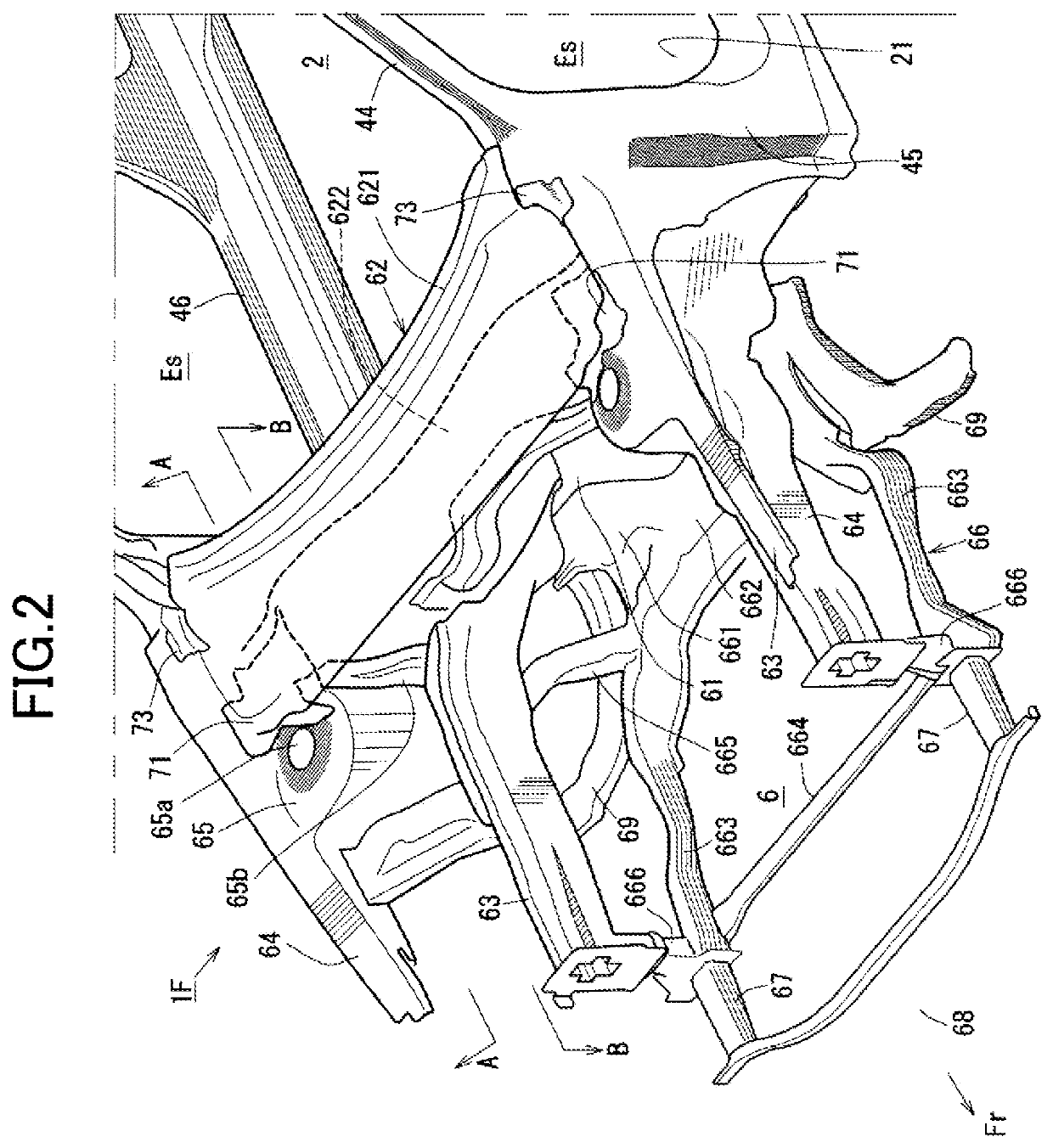 Vehicle body structure of vehicle