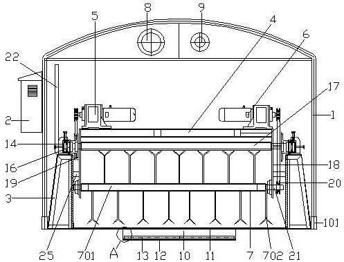 Groove type electric intelligent manure fermentation turning and throwing machine