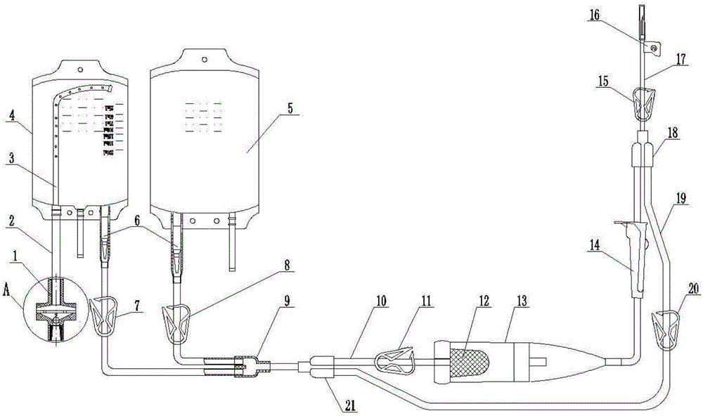 Closed type ozone charging transfusion device and transfusion method