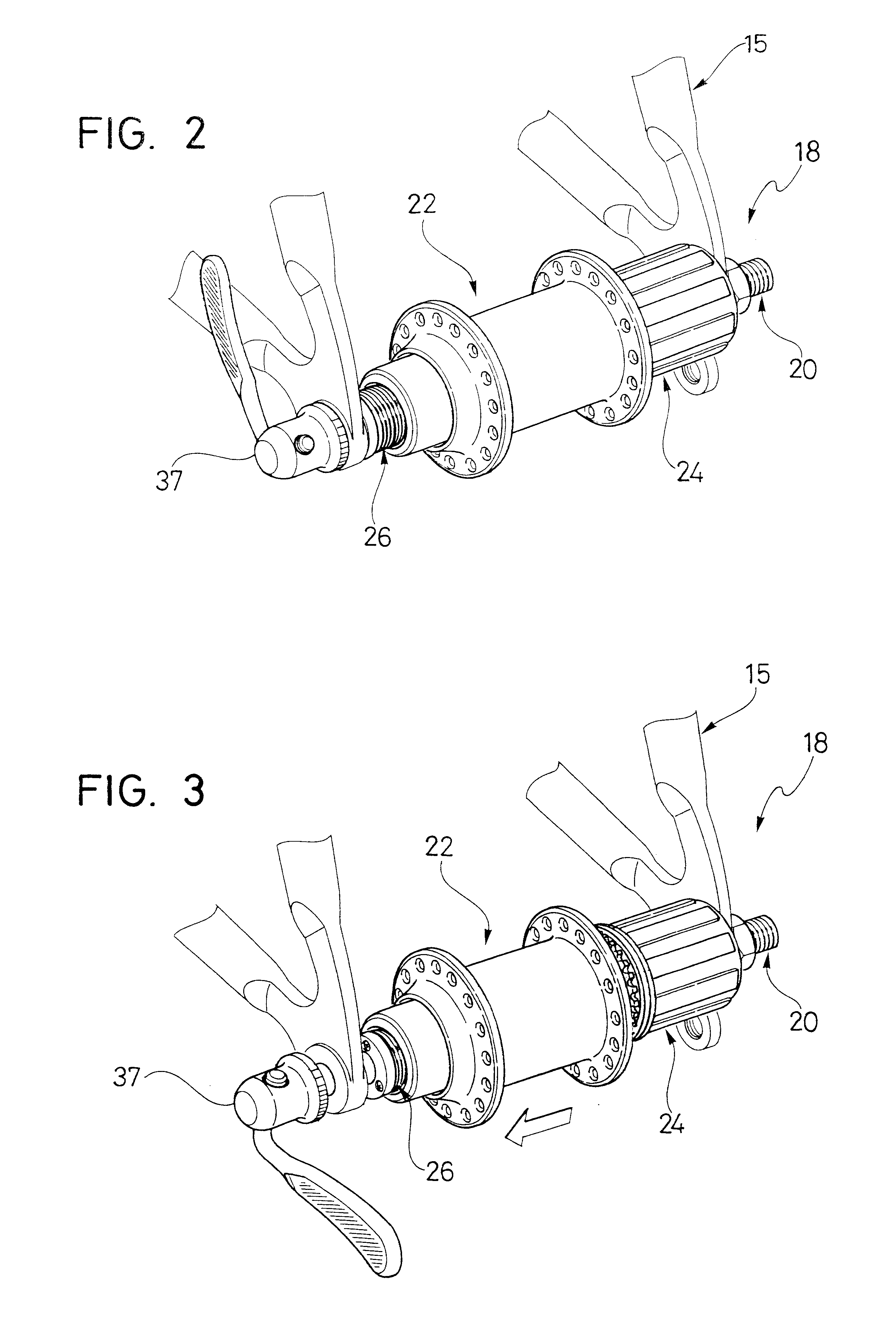 Bicycle hub with threaded spacer and detachable freewheel