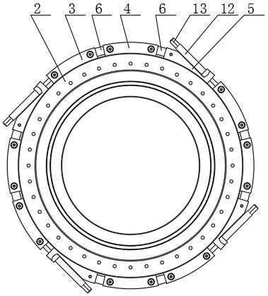 Clamping chain type connecting device for large-diameter vacuum flange butt joint