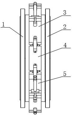 Clamping chain type connecting device for large-diameter vacuum flange butt joint