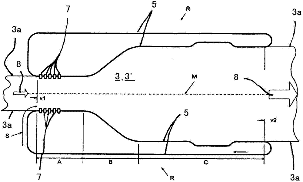 Ventilation nozzle and plastic film stretching system having associated ventilation nozzle