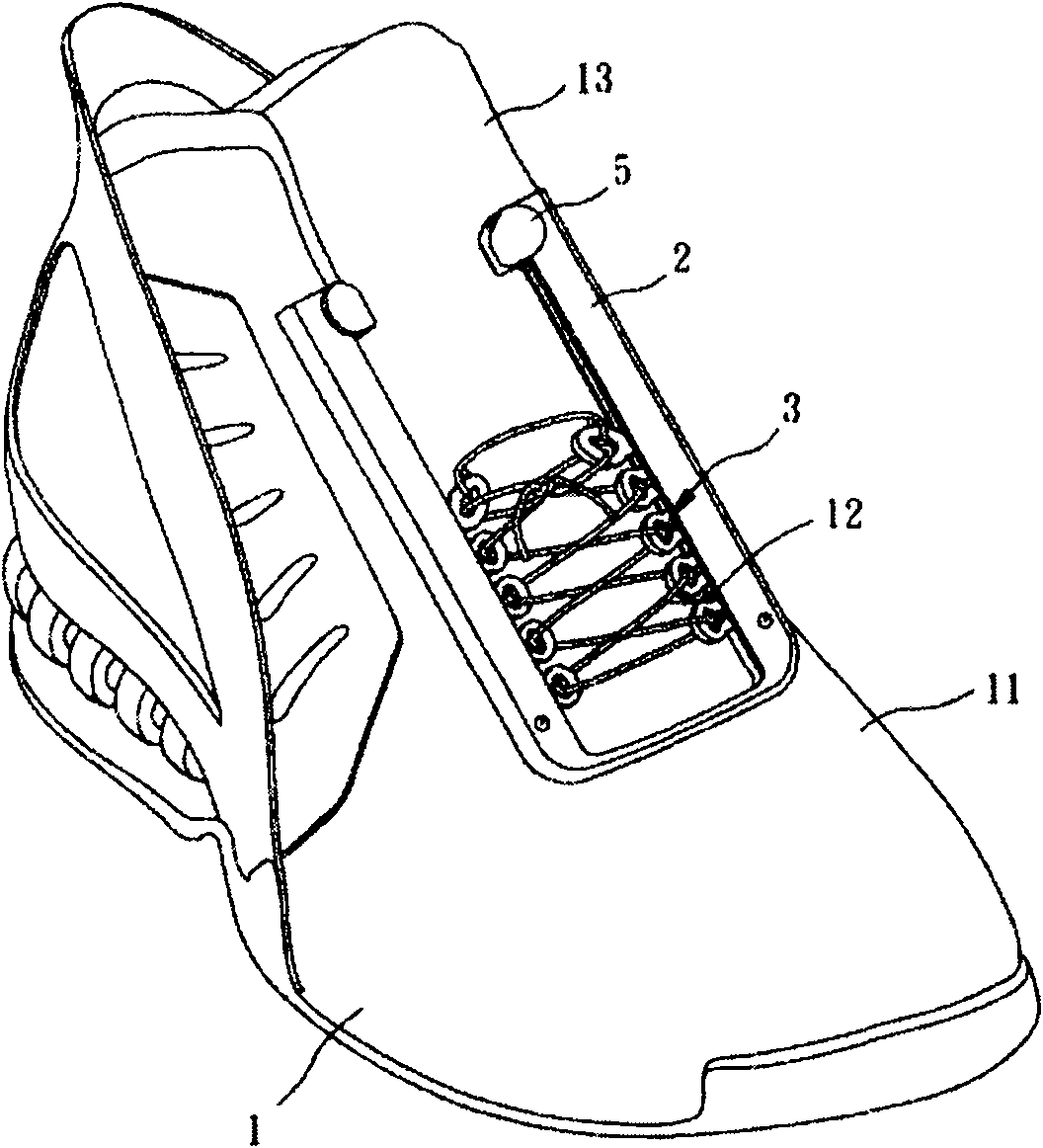 Device for penetrating and tying shoelace and capable of rapidly releasing shoelace