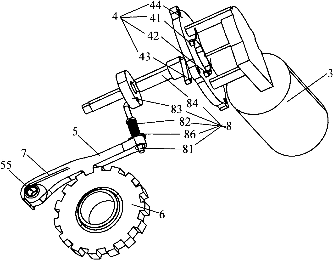 P step actuating mechanism of electric control mechanical automatic variable-speed device for electrically-operated car and control system