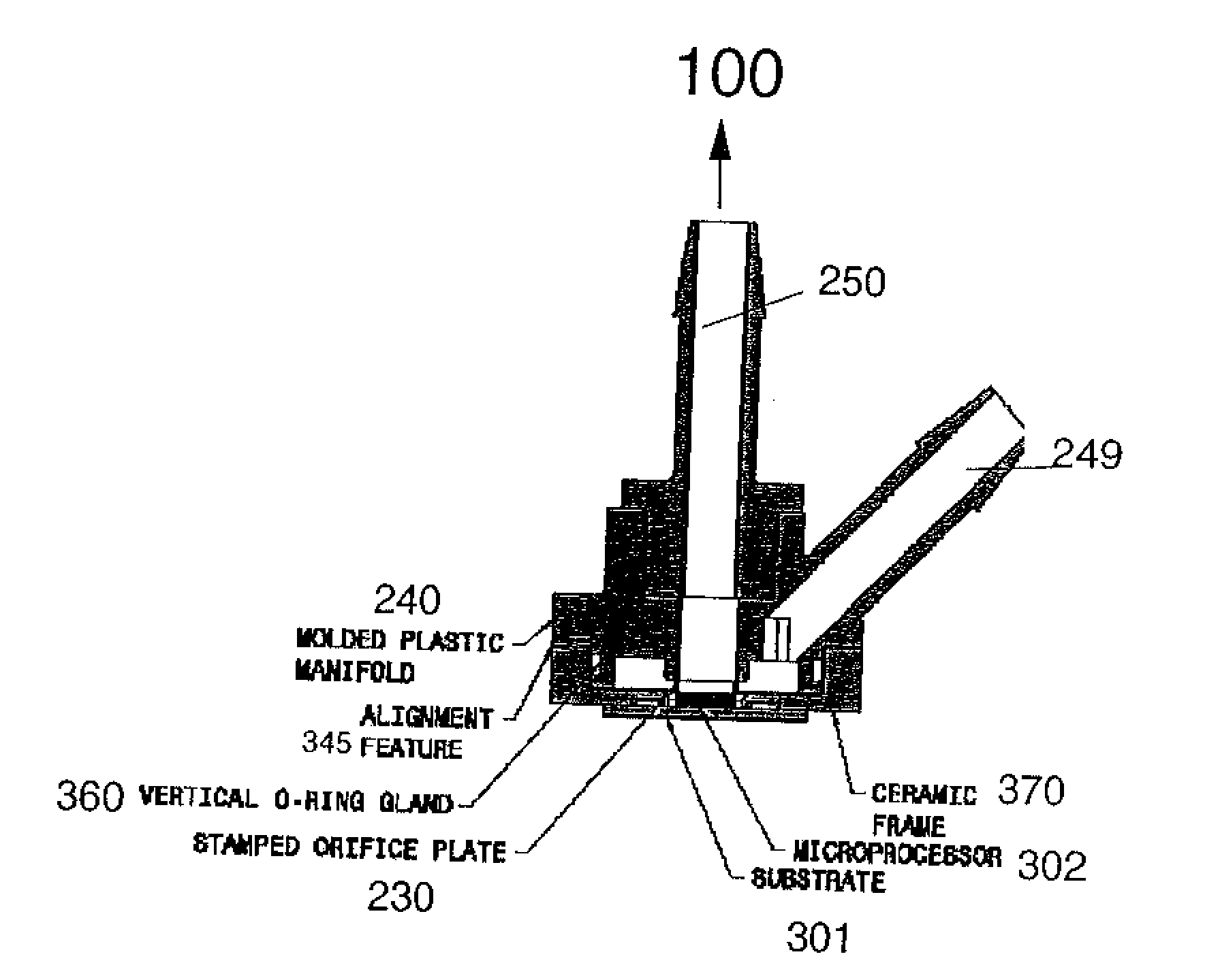 Direct liquid jet impingement module for high heat flux electronics packages