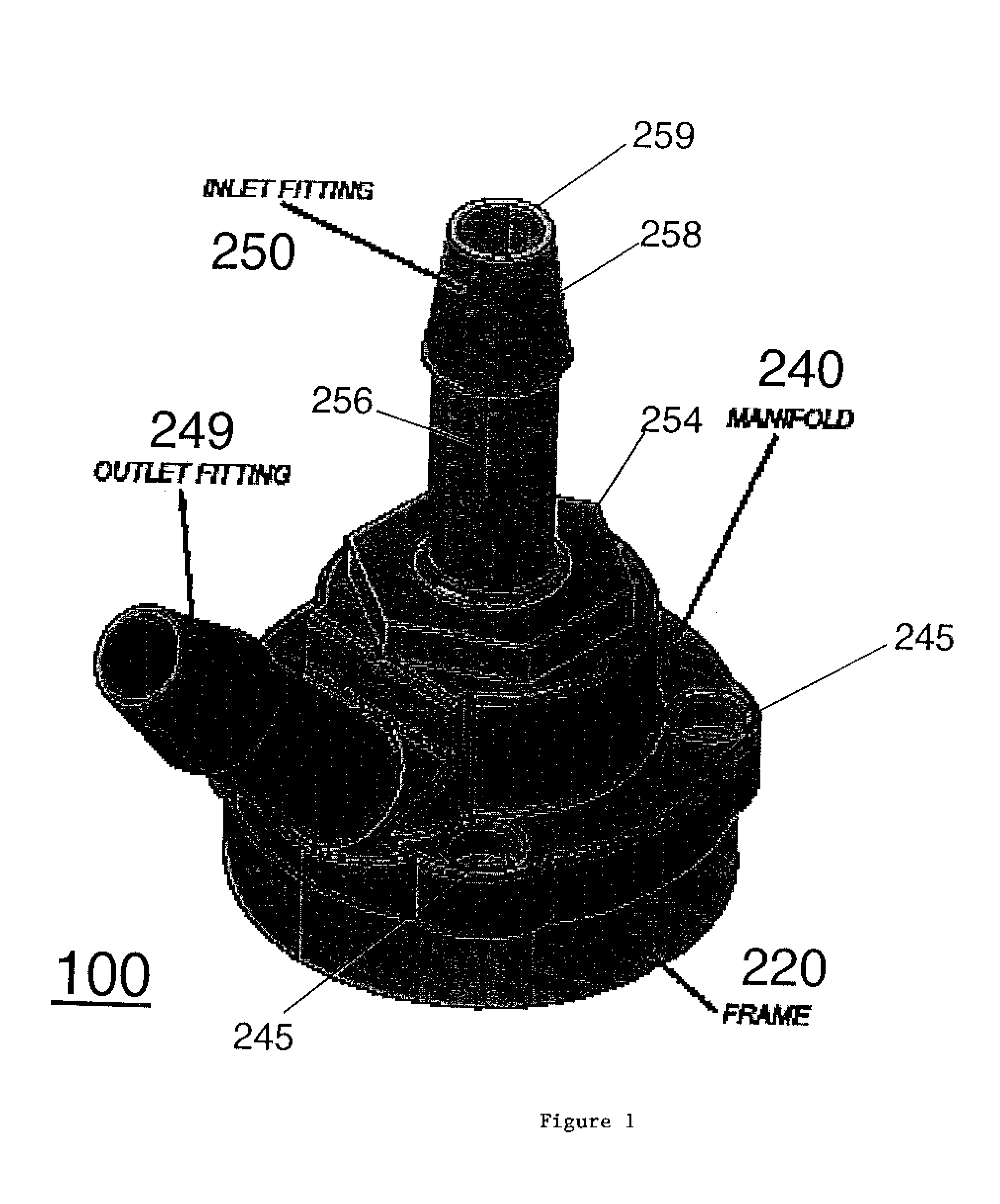 Direct liquid jet impingement module for high heat flux electronics packages