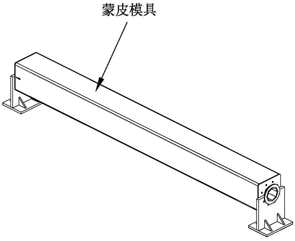 A method for forming a square, equal-section, and large-size composite material box