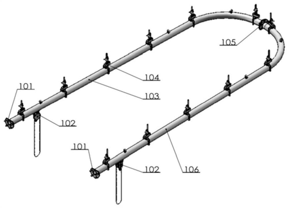 Tube rail hoisting device