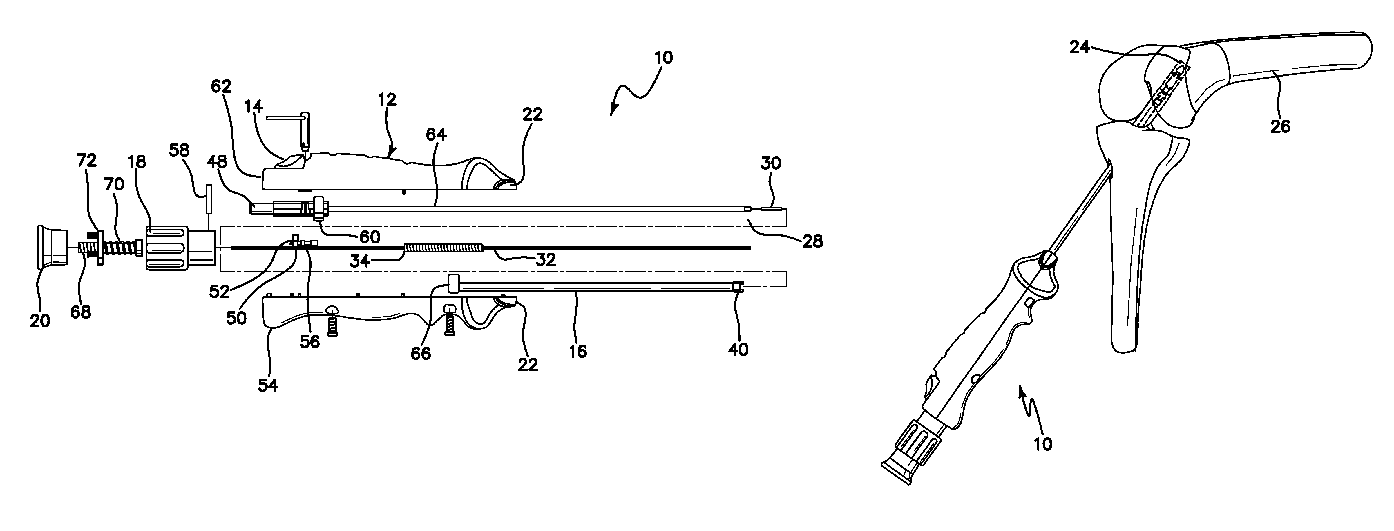 Inserter for soft tissue or bone-to-bone fixation device and methods