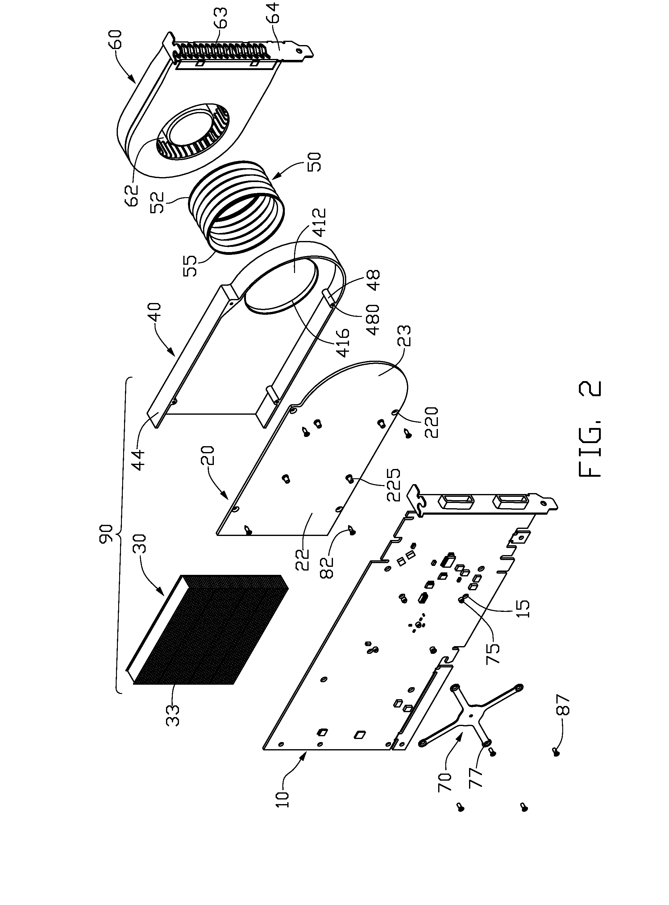 Heat dissipation device for computer add-on cards