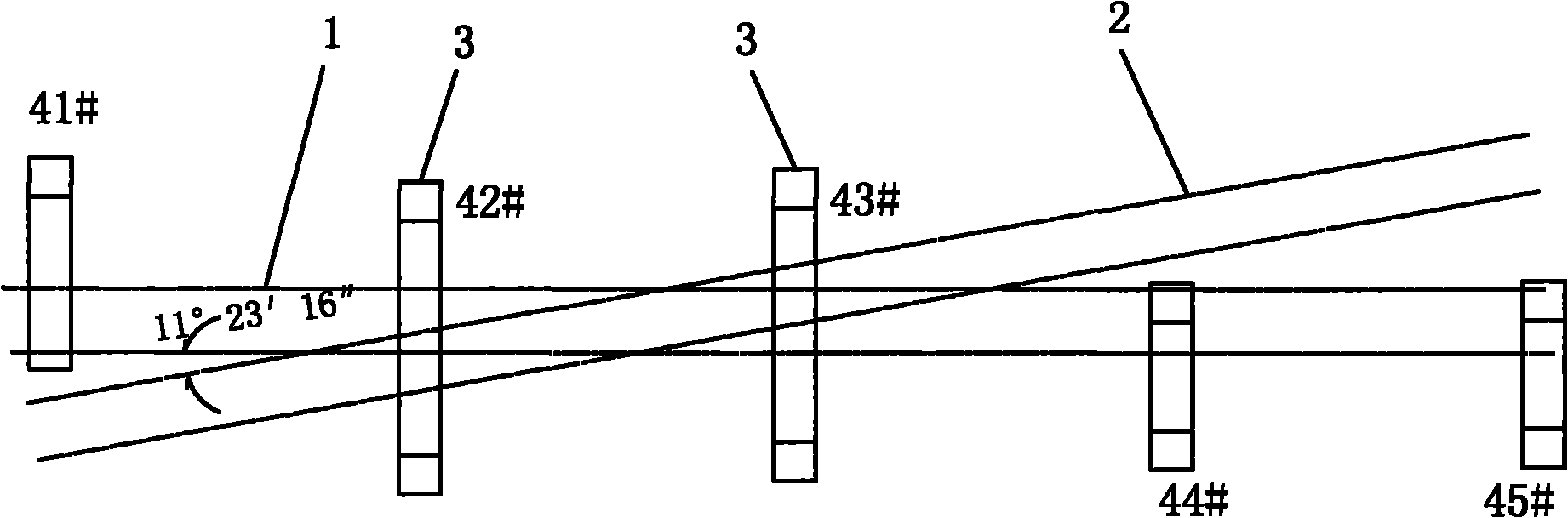 Double track bridge construction process crossing existing railway operational lines