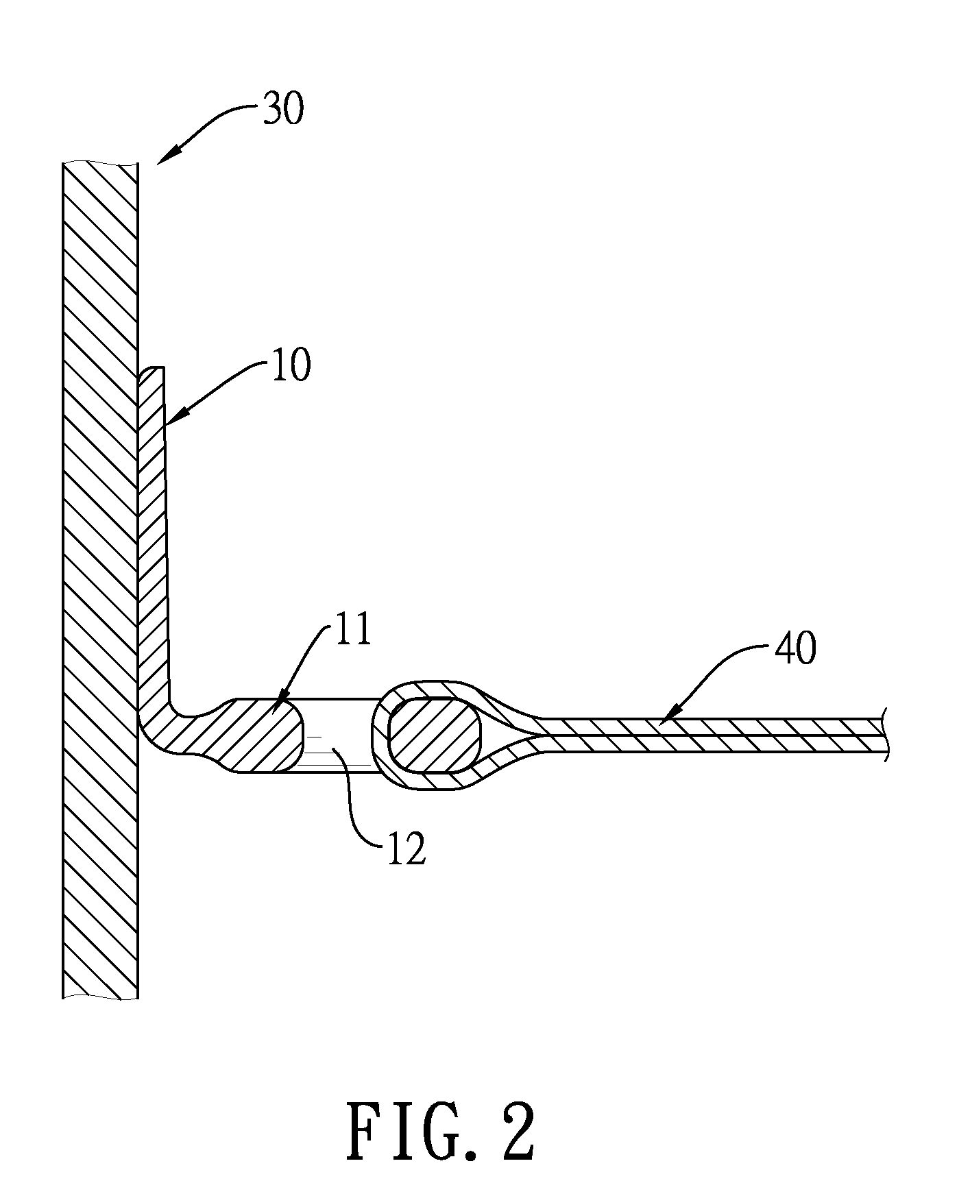 Connecting ring for interior cross straps of a suitcase