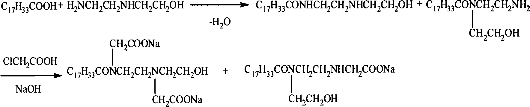 Dicarboxy oleic acid acidamide surfactant and synthetic method