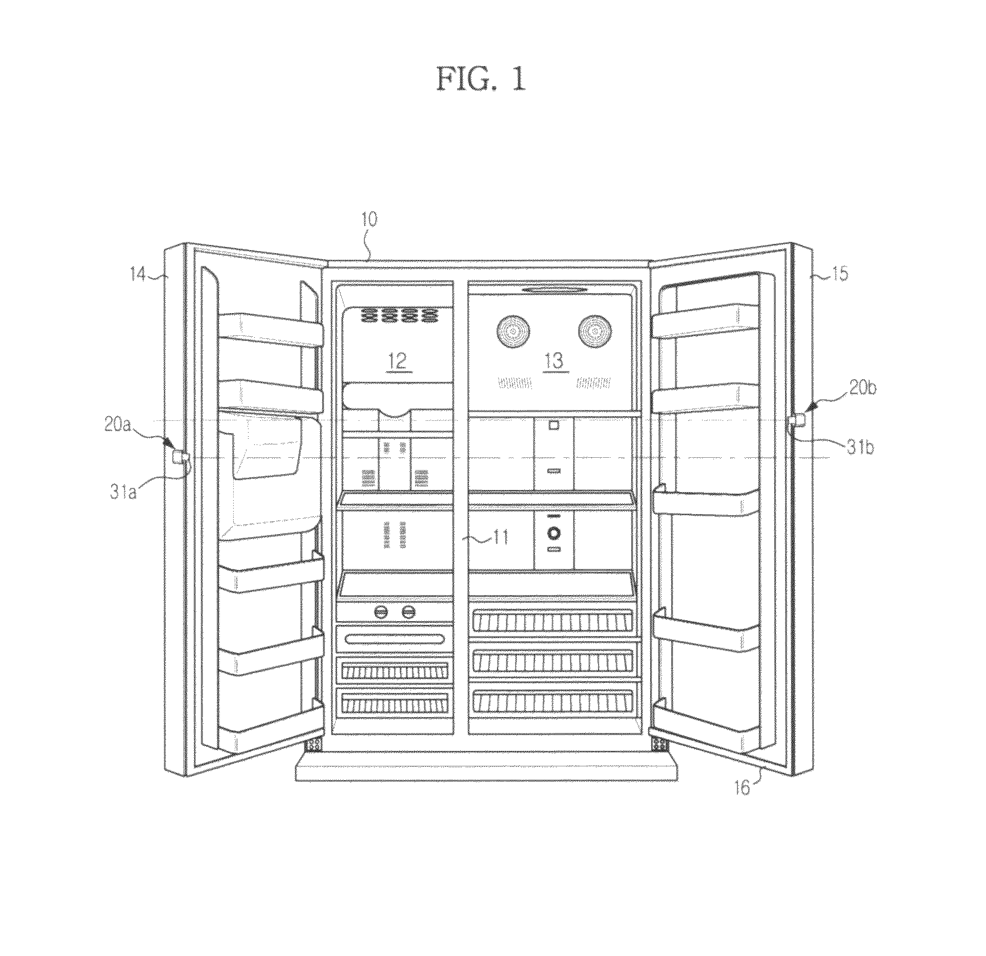 Opening device for refrigerator