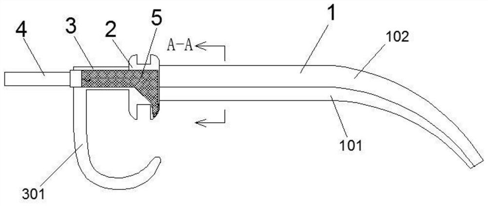 Oral cavity imbedded breathing trachea capable of continuously adsorbing saliva