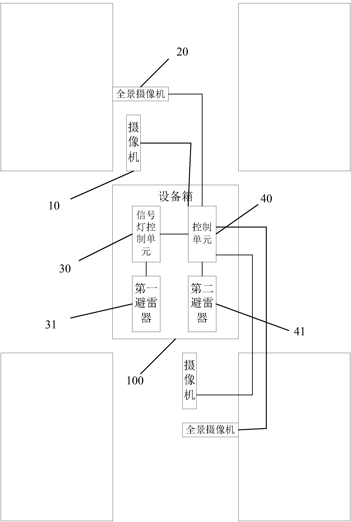 Red light running snapping system resisting lightning interference