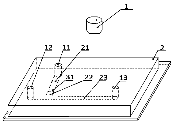 Simple microfluid flow velocity measuring device