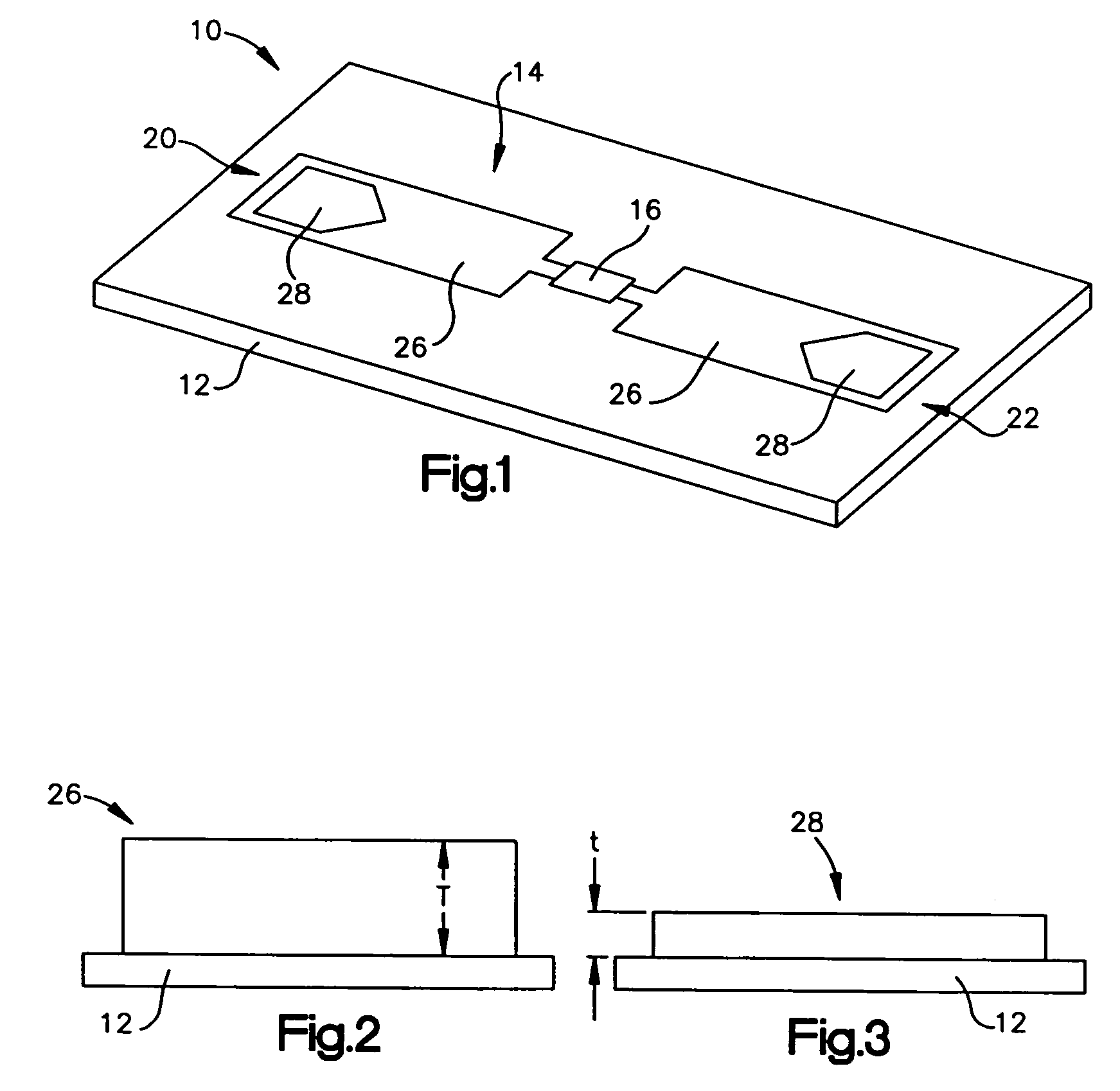 RFID device with patterned antenna, and method of making