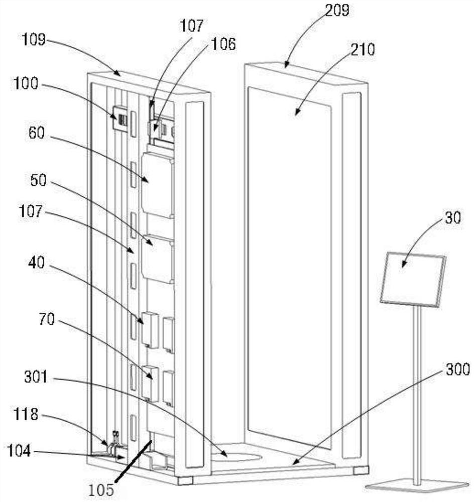 Double-view-angle extensible millimeter wave three-dimensional holographic human body imaging equipment