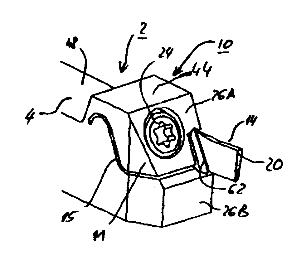 Grooving tool for cutting grooves in workpieces and a grooving tool tool holder for permitting replacement of inserts and permitting inserts to be replaced without moving the tool holder with respect to the grooving tool in which the tool holder is installed