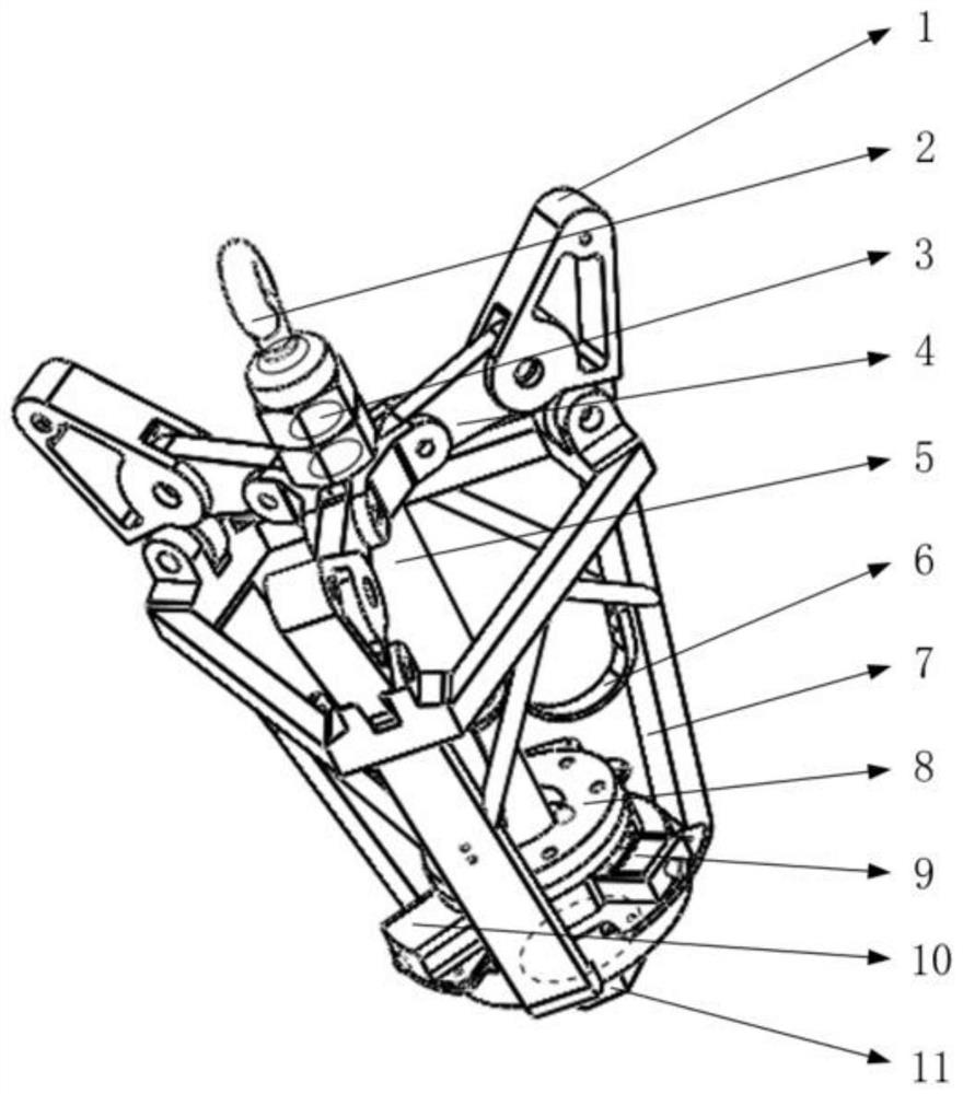 A connecting rod type aerial recovery and hooking device