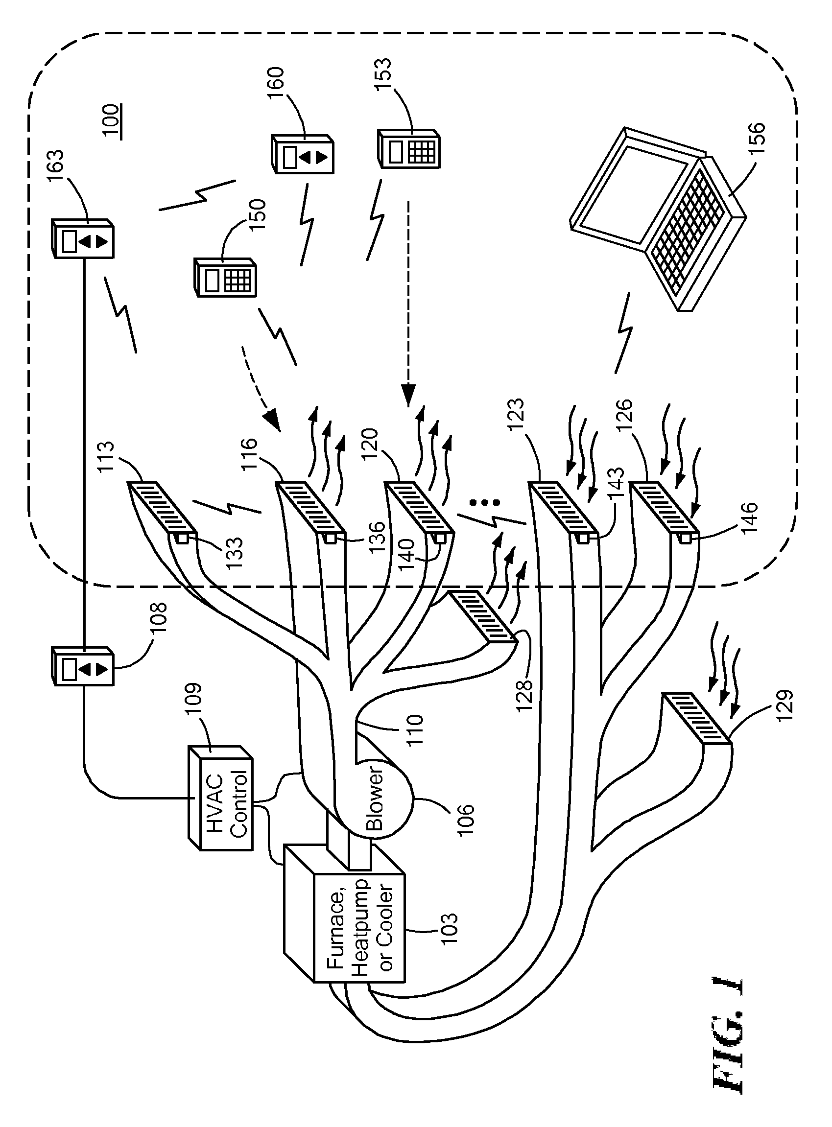 Automatically balancing register for HVAC systems