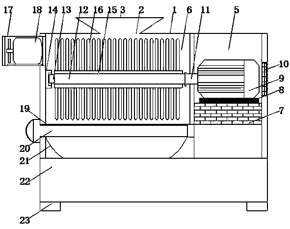 Tea hammering and cutting machine