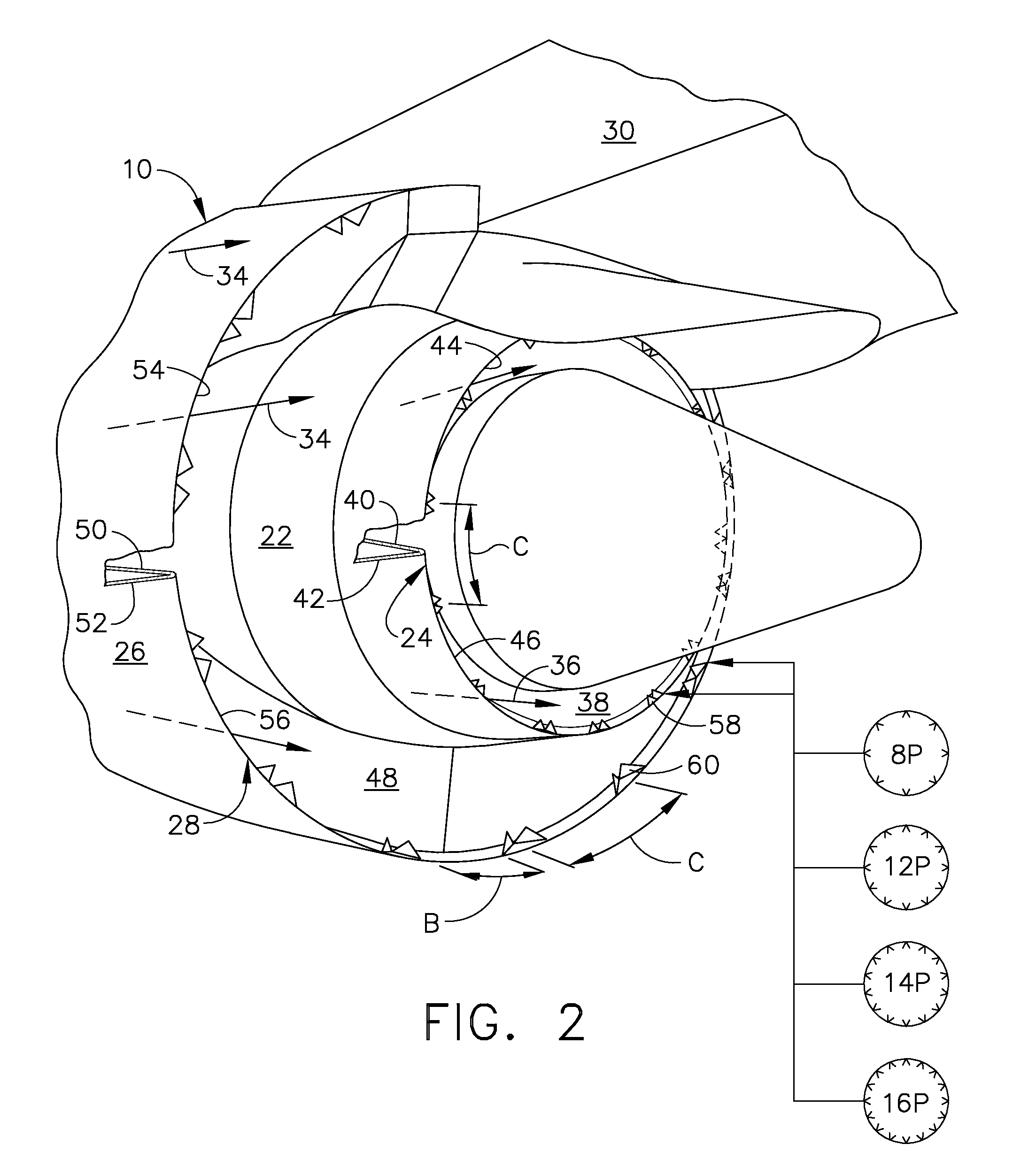 Duplex tab exhaust nozzle