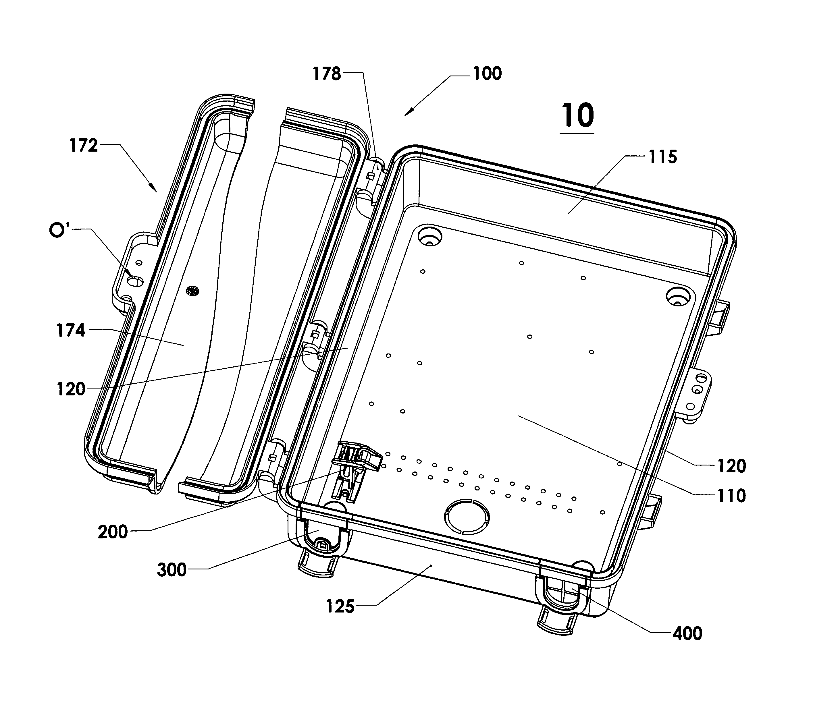 Retaining enclosure for above-ground fiber optic/cable network terminal