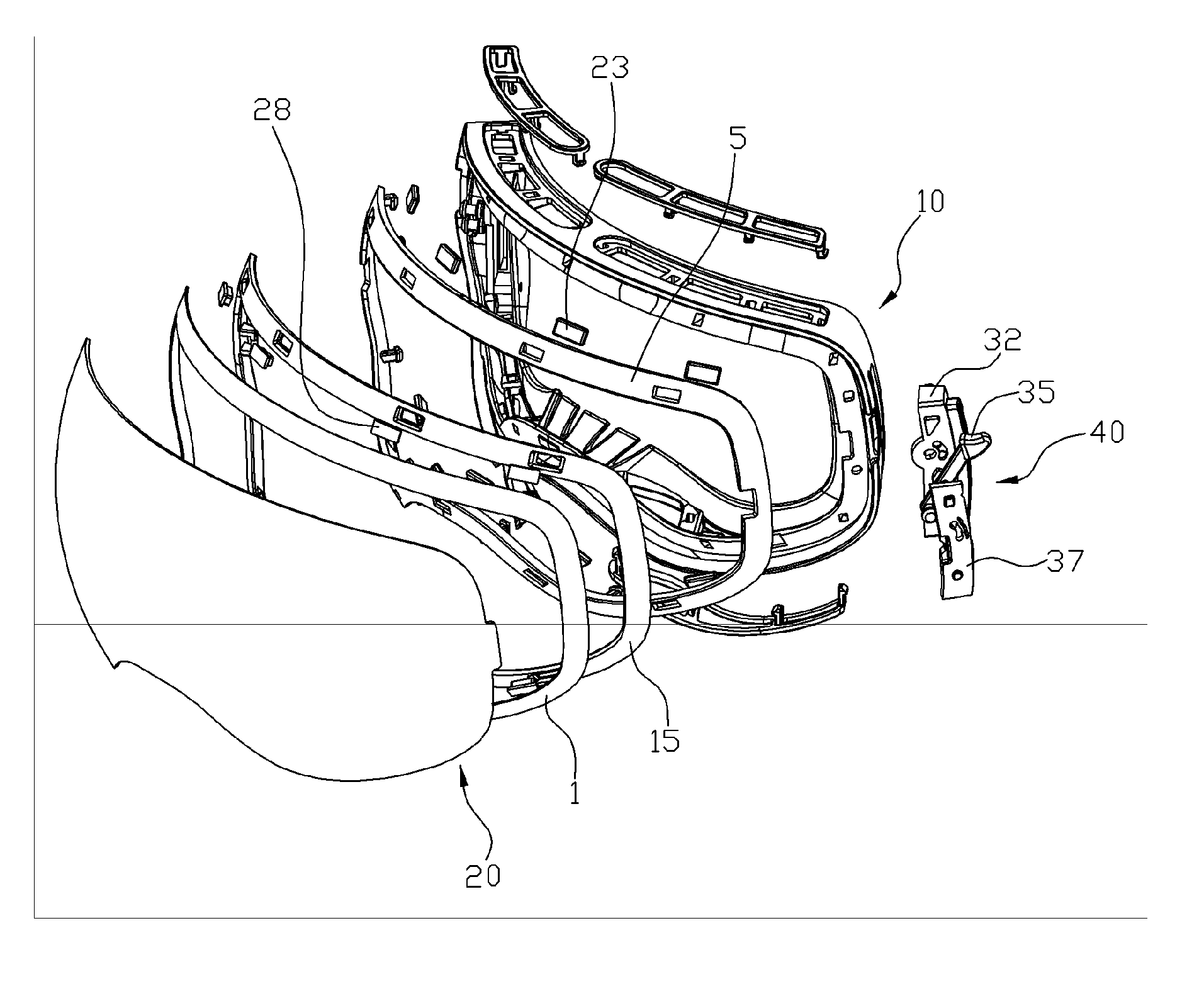 Device for detachably fixing lens on goggles