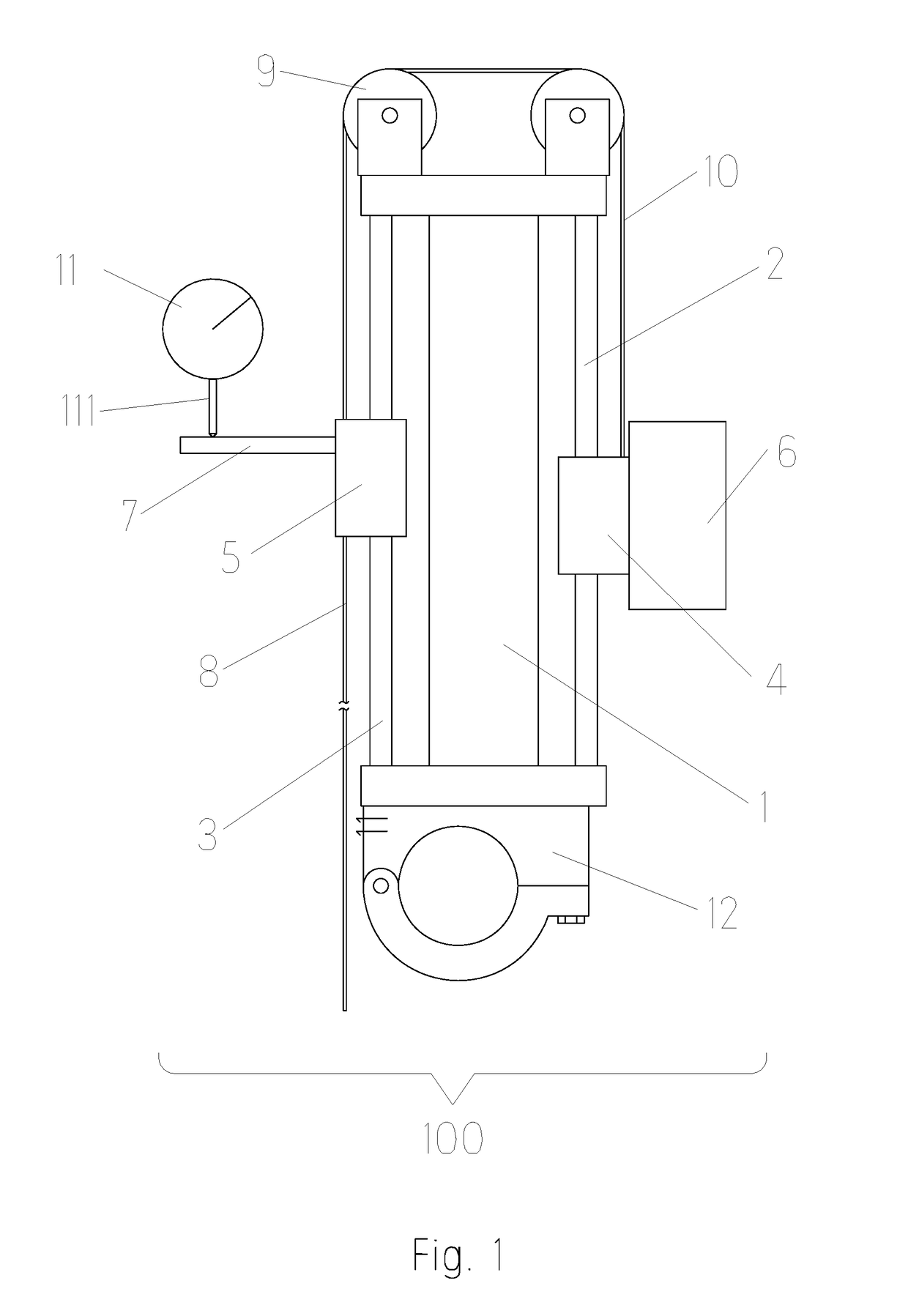 Vertical displacement detecting device