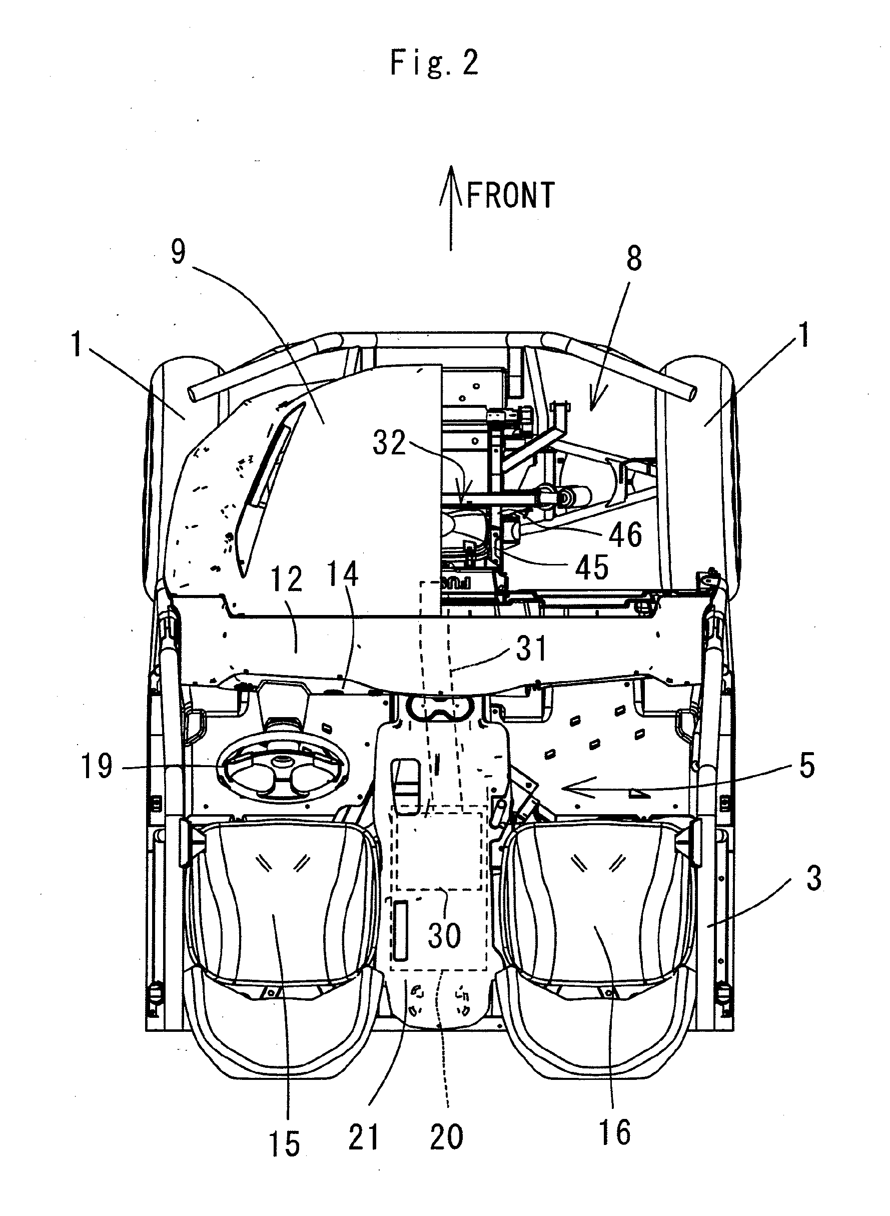 Utility vehicle with air-intake apparatus for engine