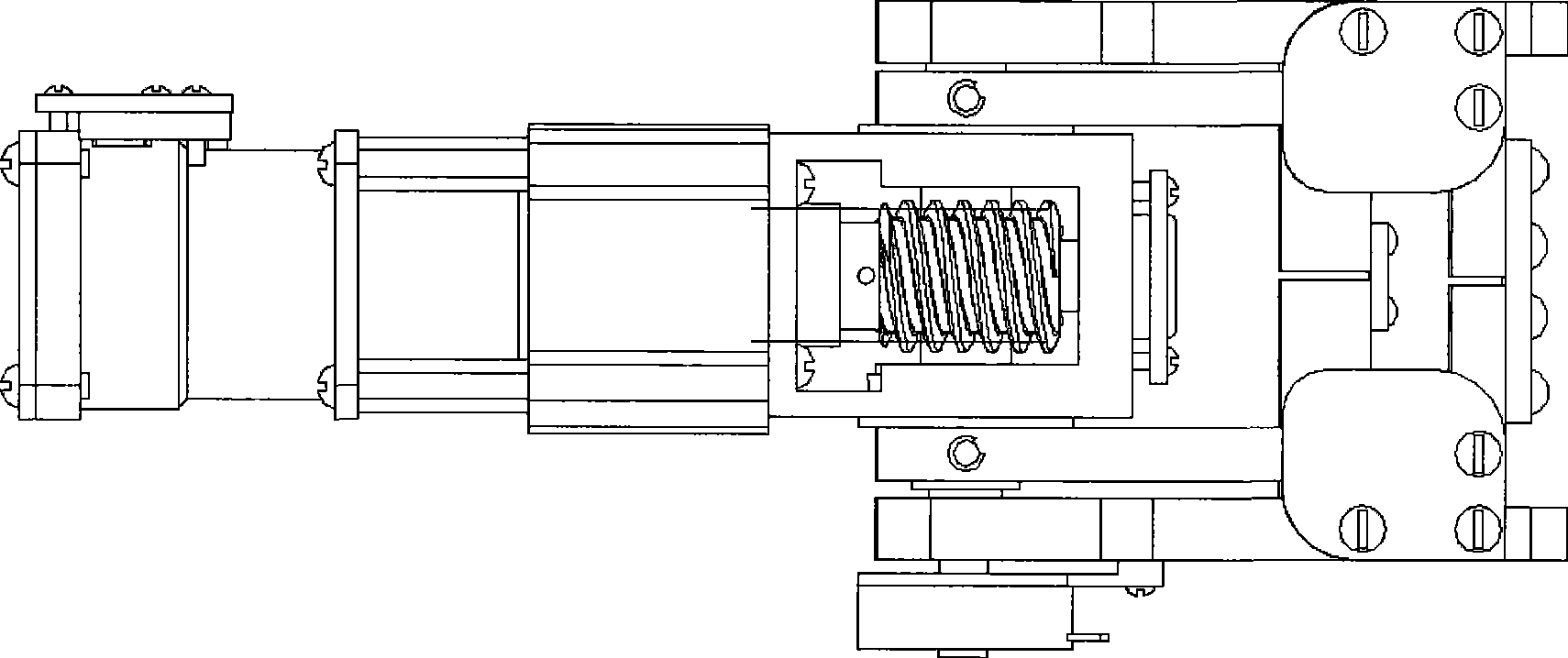 Multi-foot robot pressure-spring limitation type elastic driving joint module