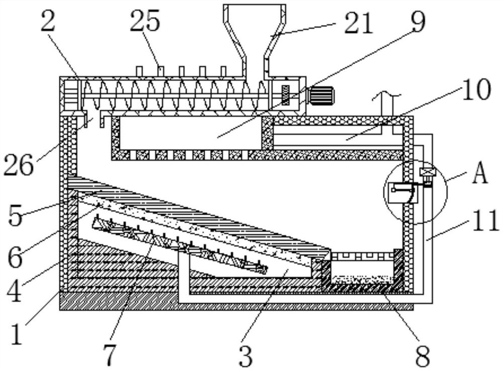 Double spiral compression type organic garbage pyrolysis reaction furnace