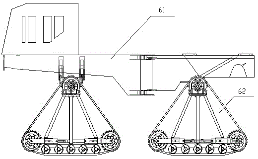 Triangular crawler belt walking mechanism of tractor