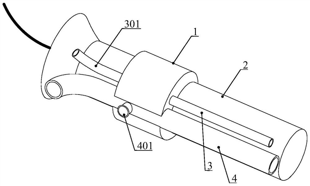 Nasal endoscope-washing-negative pressure suction integrated device and automation system