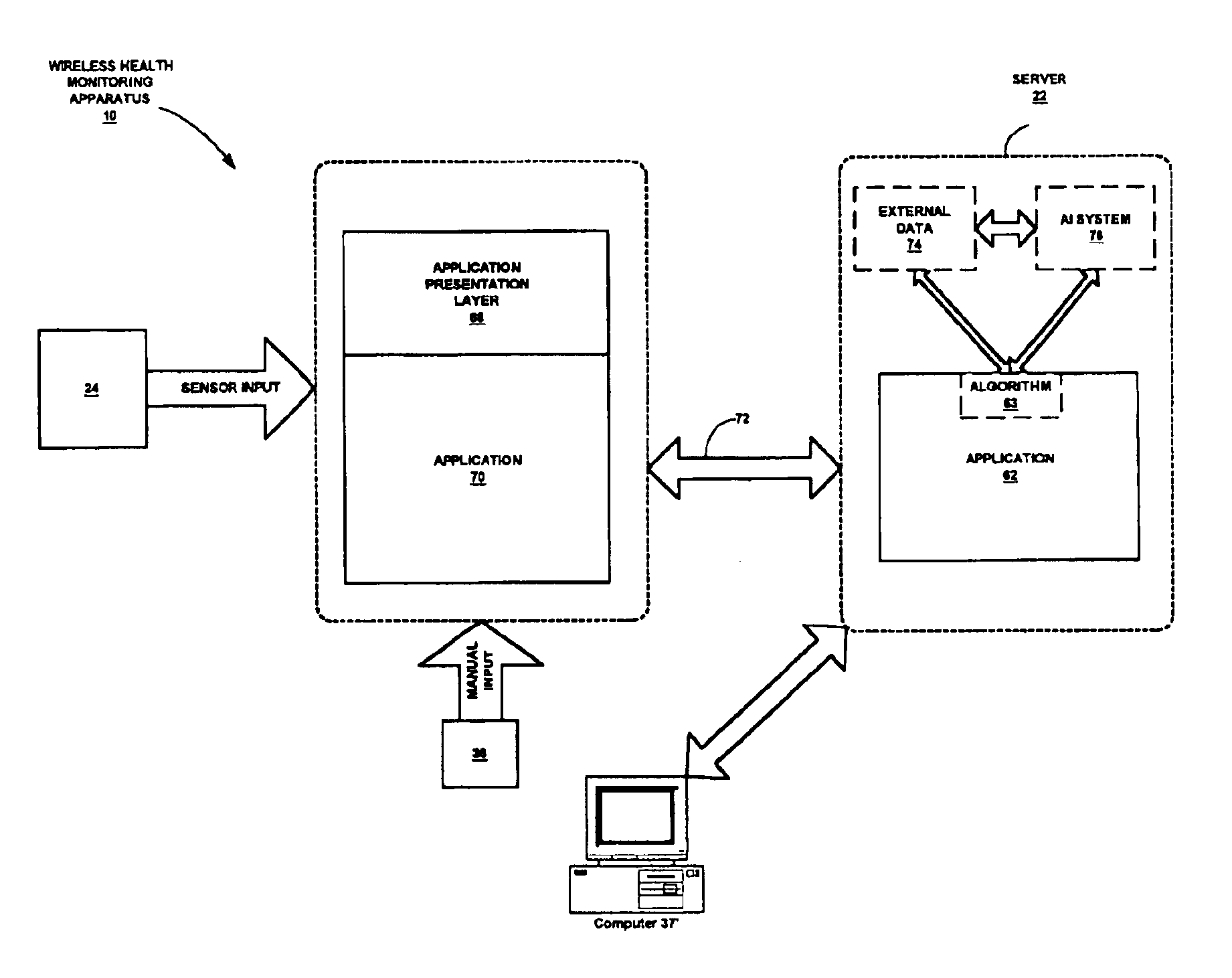 Method and apparatus for health and disease management combining patient data monitoring with wireless internet connectivity