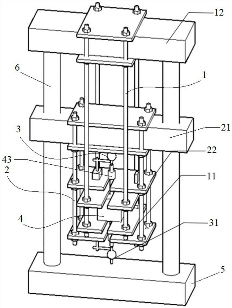 Reinforced concrete bond slip testing device