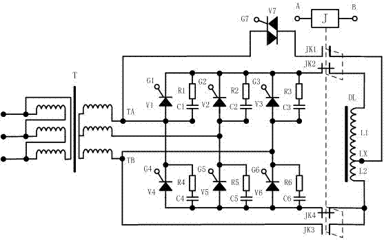 Electromagnet coil tap type magnetizing and demagnetizing lifting electromagnet