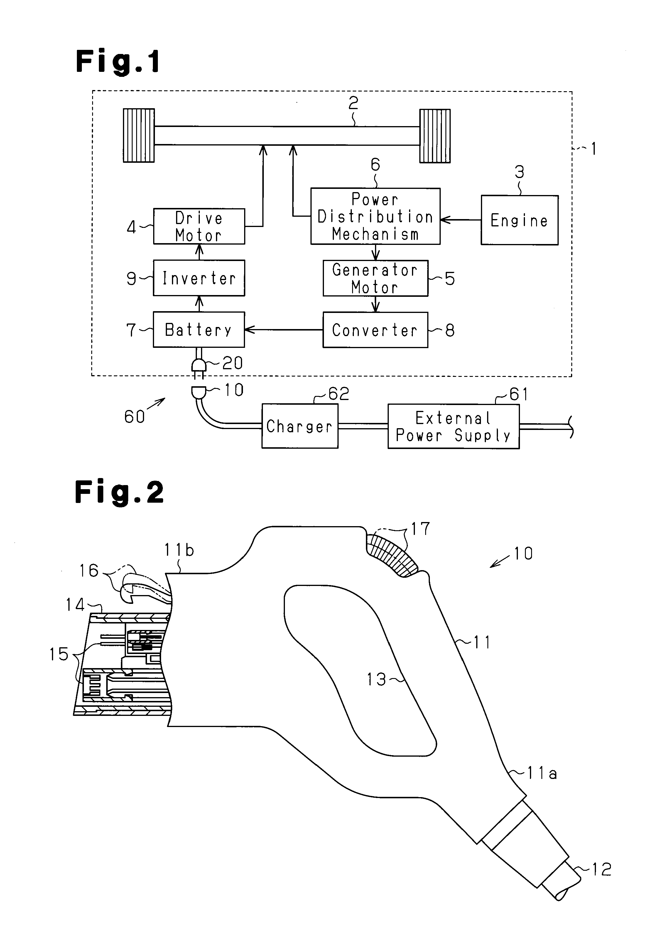 Lock structure for battery charging connector