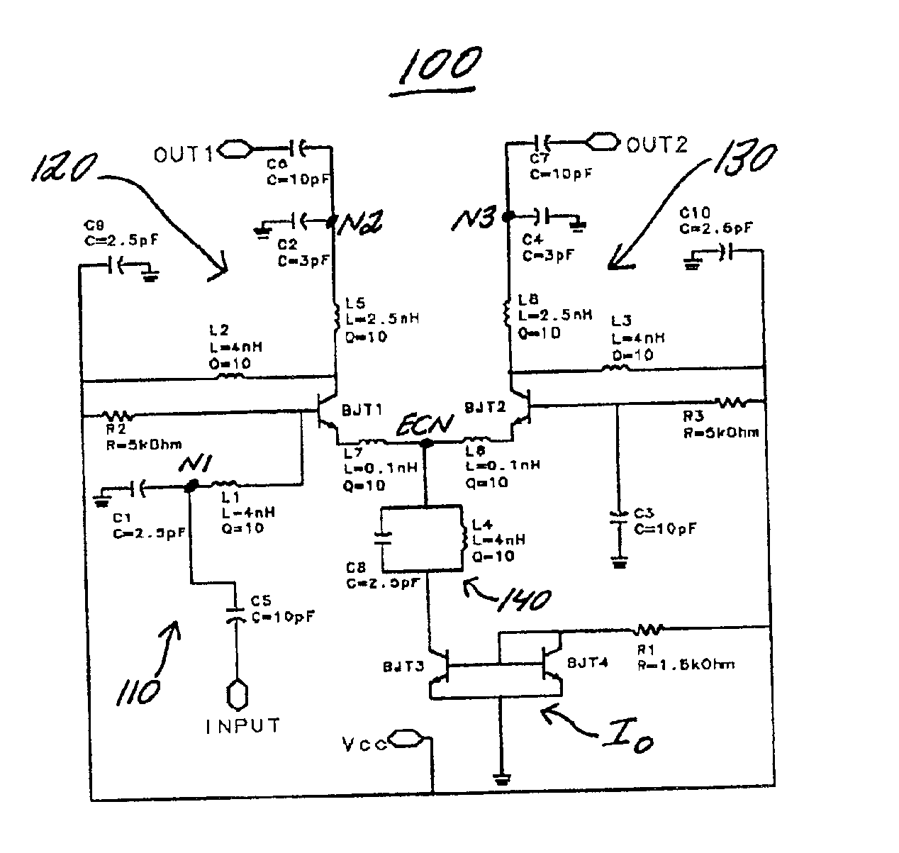 Active balun circuit for single-ended to differential RF signal conversion with enhanced common-mode rejection