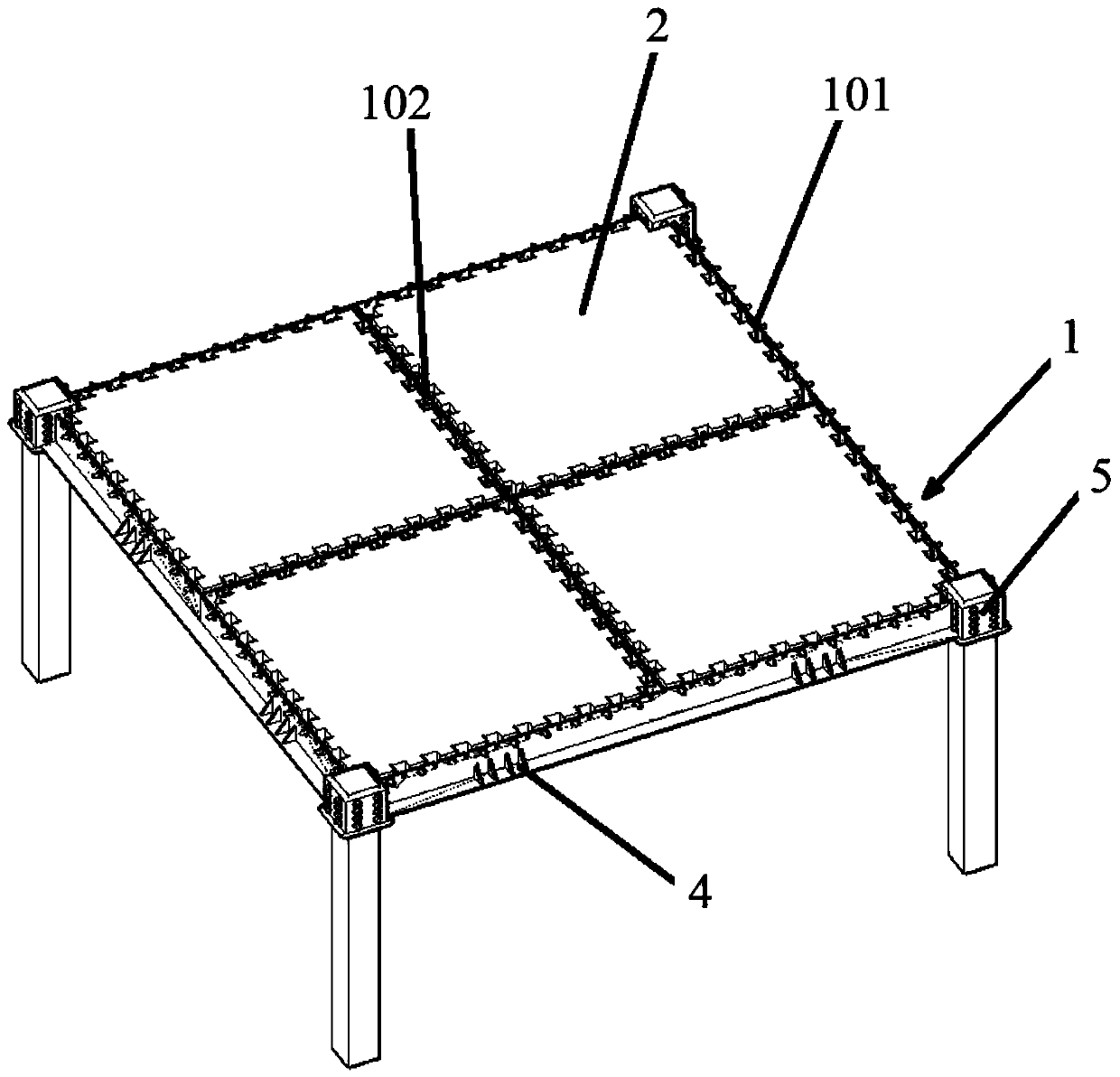 Large-span composite structure floor