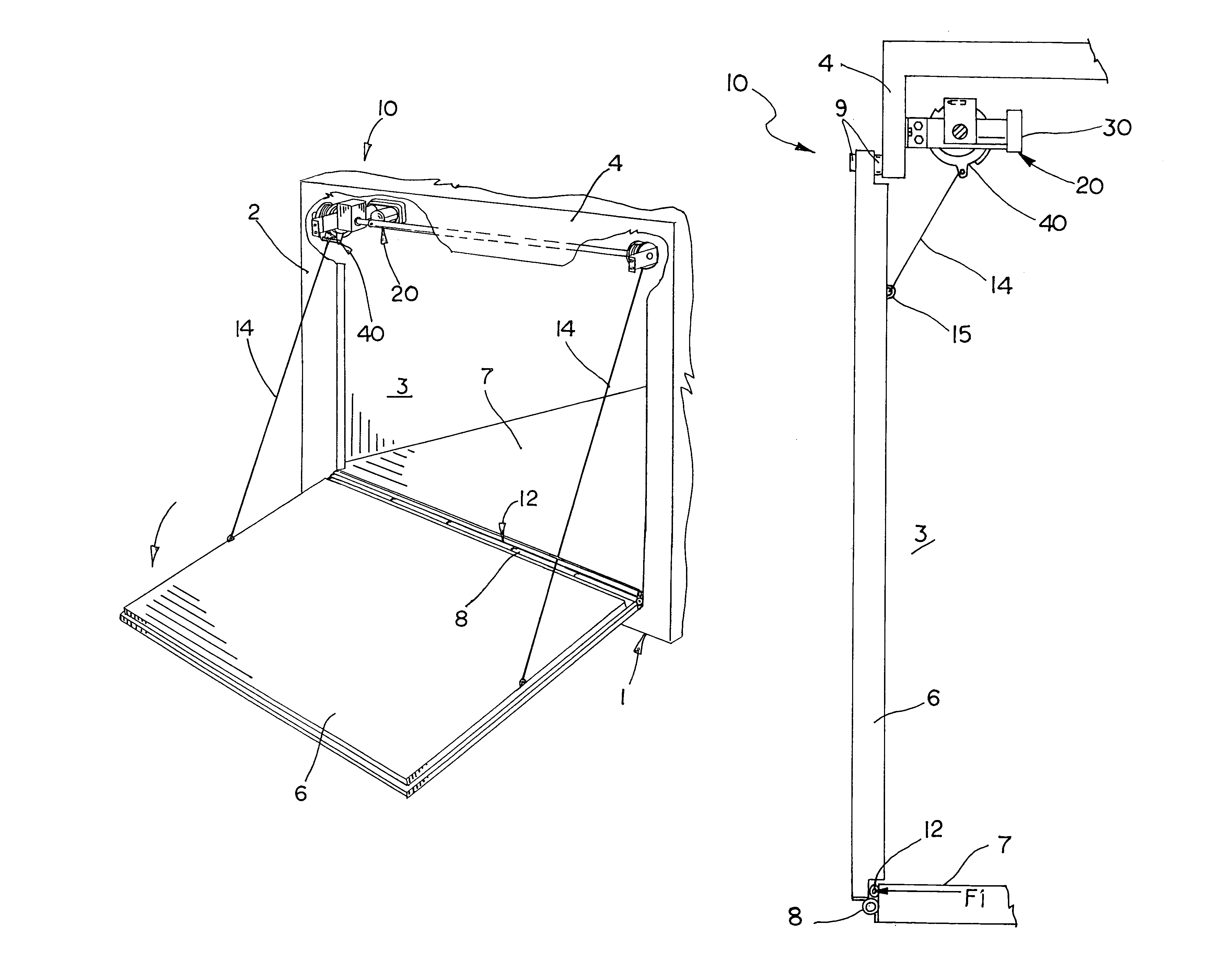 Powered ramp door lift