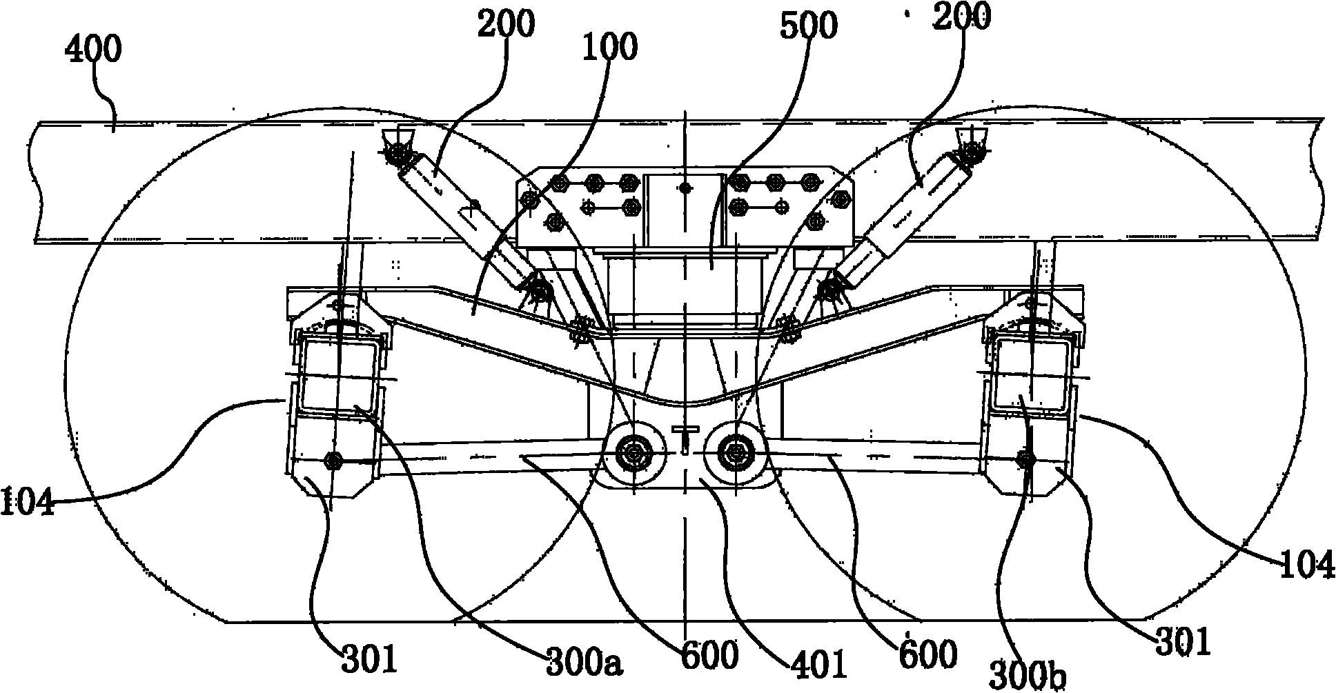 Suspension system with linkage of two vehicle axles