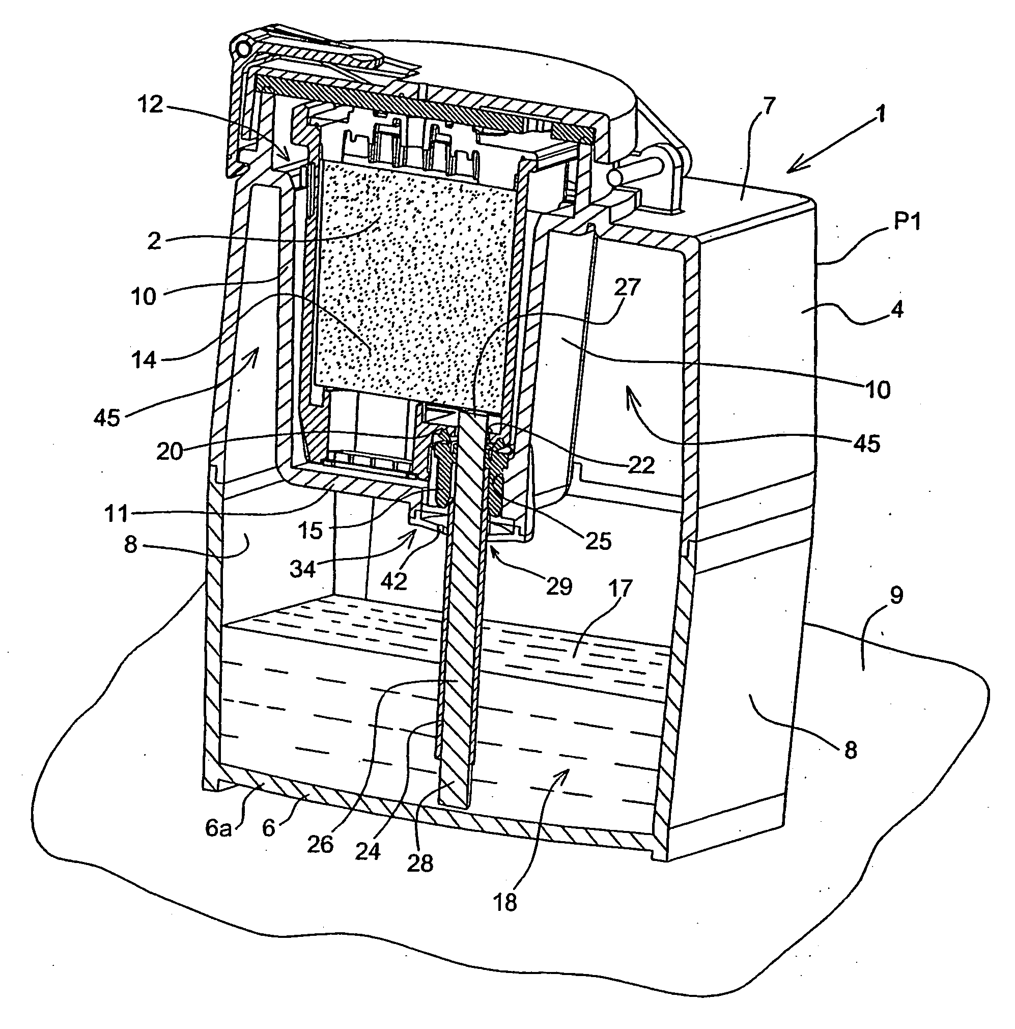 Storage and ink refilling station for a cartridge or a printhead