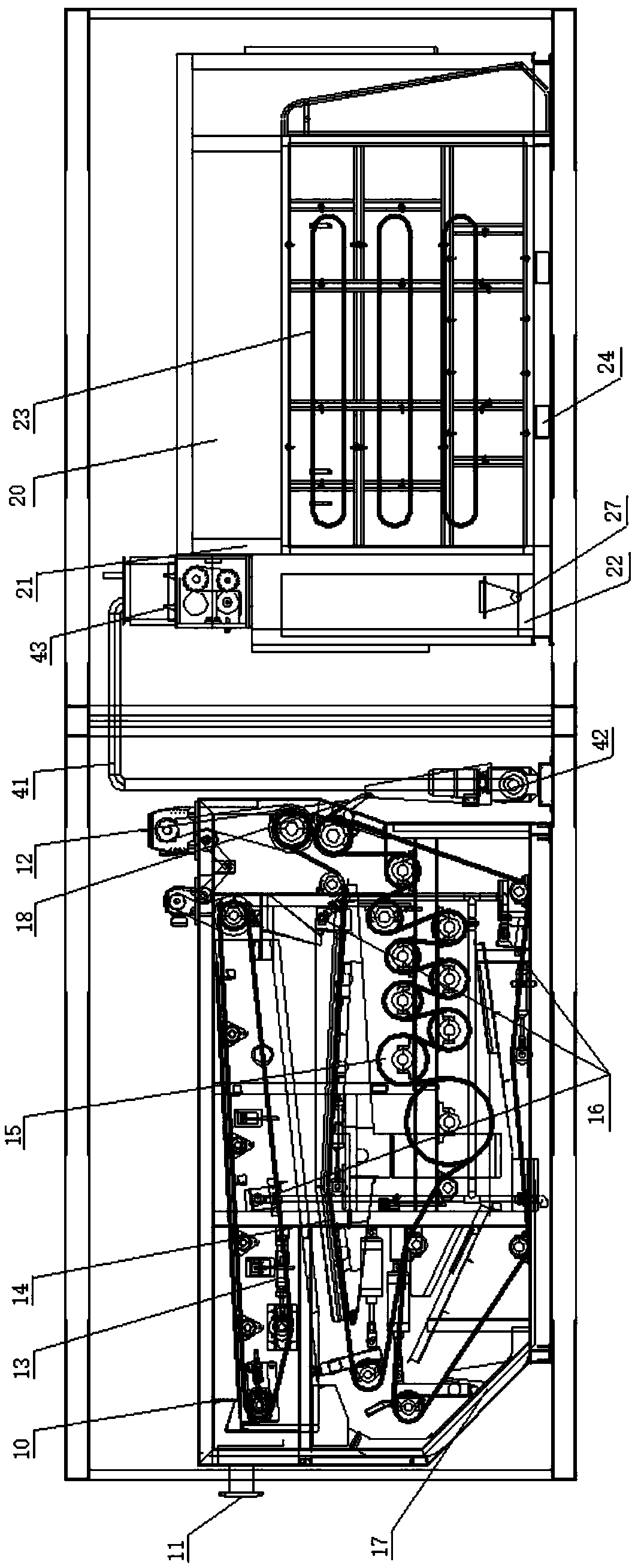 Efficient energy-saving sludge deep dewatering device