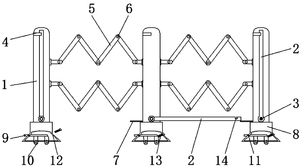 Municipal folding construction guardrail